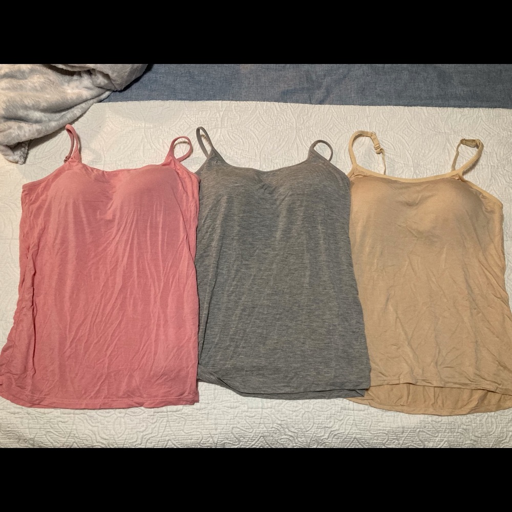 8 camisoles with built in bras.